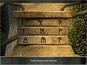 (Jeśli, nie zrobiłeś im fotek w trakcie gry, po prostu przespaceruj się tam, przyjrzyj im, a najlepiej przerysuj) - Platforma (2) | Wyspa Bimini | Chronicles of Mystery Drzewo Życia - Chronicles of Mystery: Drzewo Życia - poradnik do gry