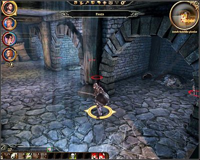 Uważaj, gdyż w kolejnym pomieszczeniu zaskoczą Cię truposzaki , a konkretnie powrócą do życia gdy zbliżysz się do schodów - Dragon Age Początek: Arl Redcliffe (1) - Dragon Age: Początek - poradnik do gry