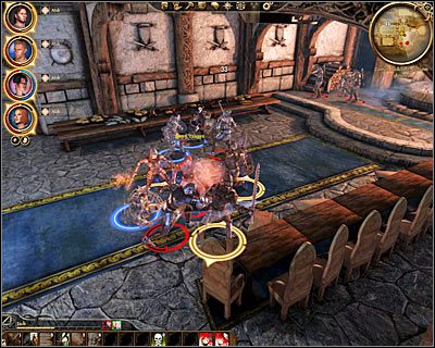 Po wygranej bitwie porozmawiaj z Sir Perthem (M30, 3), którego znajdziesz na dziedzińcu - Dragon Age Początek: Arl Redcliffe (1) - Dragon Age: Początek - poradnik do gry