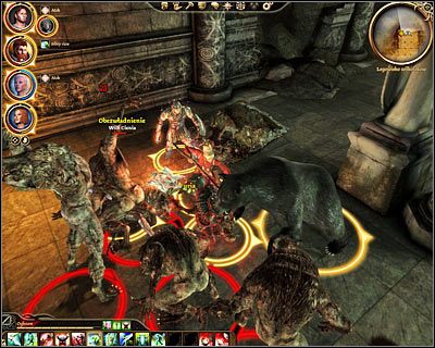 Tu (M46, 1) w miarę możliwości maksymalnie odsuń swoją drużynę od drzwi - Dragon Age Początek: Natura bestii (2) - Dragon Age: Początek - poradnik do gry