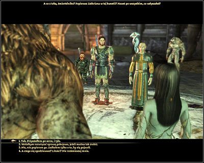 W trakcie rozmowy z Zathrianem możesz od razu zgłosić chęć do wymordowania wilkołaków lub wstrzymać się z tym do momentu uzyskania ponownej audiencji u Pani Lasu - Dragon Age Początek: Natura bestii (4) - Dragon Age: Początek - poradnik do gry