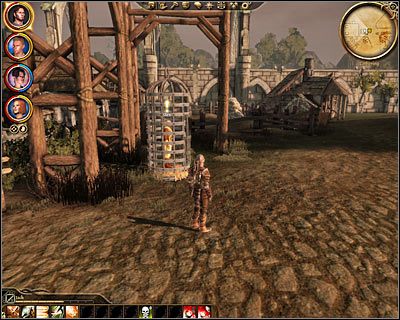 Opis: Przy północnym wyjściu z miasteczka natrafisz na więzionego w klatce Stena (M25, 7) - Dragon Age Początek: Uwięziony qunari (Lothering) - Dragon Age: Początek - poradnik do gry