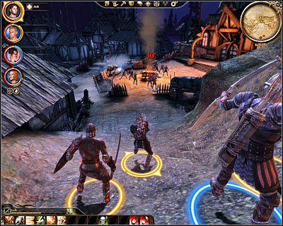 Zdecydowanie radzę tu prowadzić walkę na dystans i utrzymywać członków drużyny na wzgórzu znajdującym się niedaleko centralnej części [Redcliffe ] - Dragon Age Początek: Atak o zmierzchu (Redcliffe) - Dragon Age: Początek - poradnik do gry