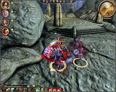 Przy próbie zbliżenia się do dziennika (M57, 9) w jaskini pojawi się pełniąca rolę pełnoprawnego bossa Zarażona królowa pająków - Patronka swego rodu (2) | Questy - Orzammar | Dragon Age Początek - Dragon Age: Początek - poradnik do gry