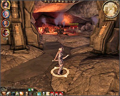 Na południe od tego miejsca znajduje się kuźnia, której zabezpieczenie jest opcjonalne i nie powinno stanowić dużego problemu - Patronka swego rodu (3) | Questy - Orzammar | Dragon Age Początek - Dragon Age: Początek - poradnik do gry