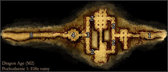 1 - Mapa M2 Elfie ruiny | Mapy | Dragon Age Początek - Dragon Age: Początek - poradnik do gry