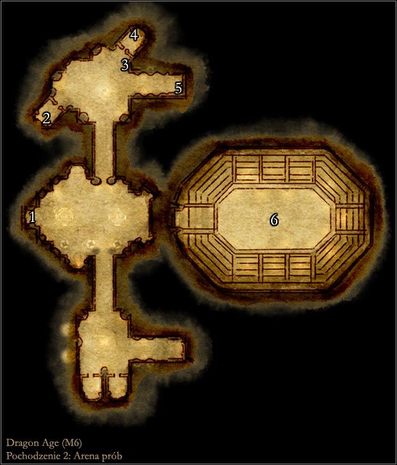 1 - Mapa M6 Arena prób | Mapy | Dragon Age Początek - Dragon Age: Początek - poradnik do gry