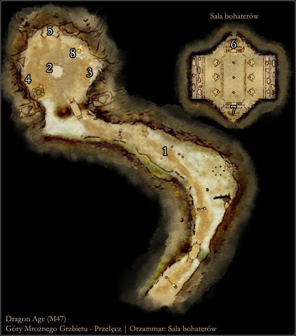 1 - Mapa M47 Góry Mroźnego Grzbietu | Mapy | Dragon Age Początek - Dragon Age: Początek - poradnik do gry