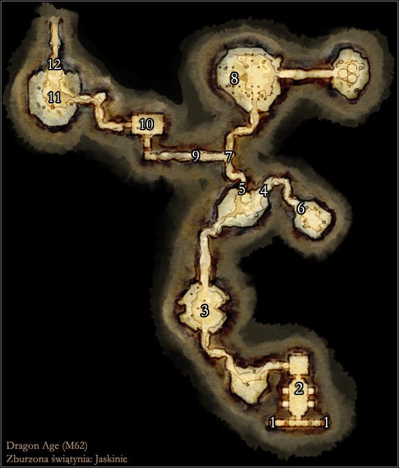 1 - Mapa M62 Jaskinie | Mapy | Dragon Age Początek - Dragon Age: Początek - poradnik do gry