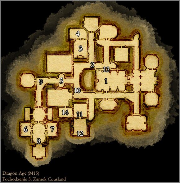 1 - Mapa M15 Zamek Cousland | Mapy | Dragon Age Początek - Dragon Age: Początek - poradnik do gry