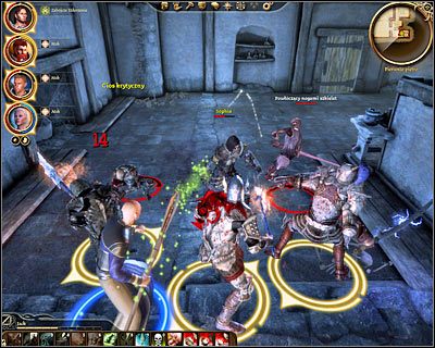 Wybór sojusznika nie będzie miał dużego wpływu na wygląd samej walki, bo jedna z zainteresowanych osób stanie po Twojej stronie, a drugą trzeba będzie zabić - Szczyt wojownika (4) | DLC - Twierdza Strażnika | Dragon Age Początek - Dragon Age: Początek - poradnik do gry