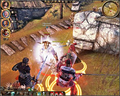 Po znalezieniu się w wiosce kontynuuj masową eksterminację mrocznych pomiotów , badając ich ciała i sukcesywnie przemieszczając się na południowy-zachód (w oddali powinieneś widzieć pracujący młyn) - Golem w Honnleath (1) | DLC - Kamienny więzień | Dragon Age Początek - Dragon Age: Początek - poradnik do gry