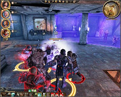 Kolejne pomieszczenie (DLC4, 4) jest okupowane przez bardzo liczną grupę potworów i dobrze byłoby co najmniej kilka z tych bestii odciągnąć do korytarza - Golem w Honnleath (1) | DLC - Kamienny więzień | Dragon Age Początek - Dragon Age: Początek - poradnik do gry