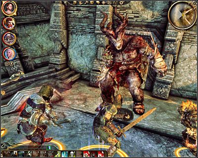 Kieruj się na północ, a po dotarciu na miejsce (DLC5, 7) okaże się, że cel wędrówki jest pilnowany przez pełnoprawnego bossa - ogra alfa - Wspomnienia golema | DLC - Kamienny więzień | Dragon Age Początek - Dragon Age: Początek - poradnik do gry