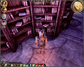 Krok 3: Kliknij na Niezwyczajnym Wezwaniu Rodercoma (północny rząd południowej części biblioteki) (M33, 18) - Dragon Age Początek: Nauka o przywołaniu (Wieża Kręgu) - Dragon Age: Początek - poradnik do gry