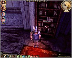 Krok 5: Kliknij na Bestiariuszu Elvorna (południowo-zachodni rząd południowej części biblioteki) (M33, 21) - Dragon Age Początek: Nauka o przywołaniu (Wieża Kręgu) - Dragon Age: Początek - poradnik do gry