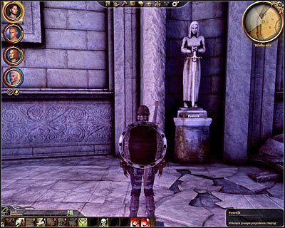 Teraz kliknij na pomniku z opuszczonym mieczem (M34, 15) - Dragon Age Początek: Straż w Kresowisku (Wieża Kręgu) - Dragon Age: Początek - poradnik do gry