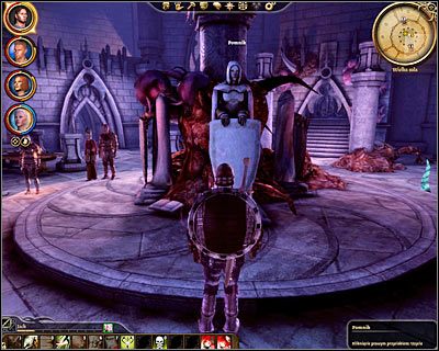 Na koniec udaj się do centralnej sali i kliknij na pomniku z tarczą (M34, 16) - Dragon Age Początek: Straż w Kresowisku (Wieża Kręgu) - Dragon Age: Początek - poradnik do gry