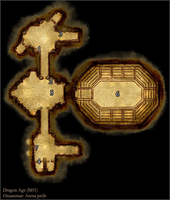 1 - Mapa M51 Arena prób | Mapy | Dragon Age Początek - Dragon Age: Początek - poradnik do gry
