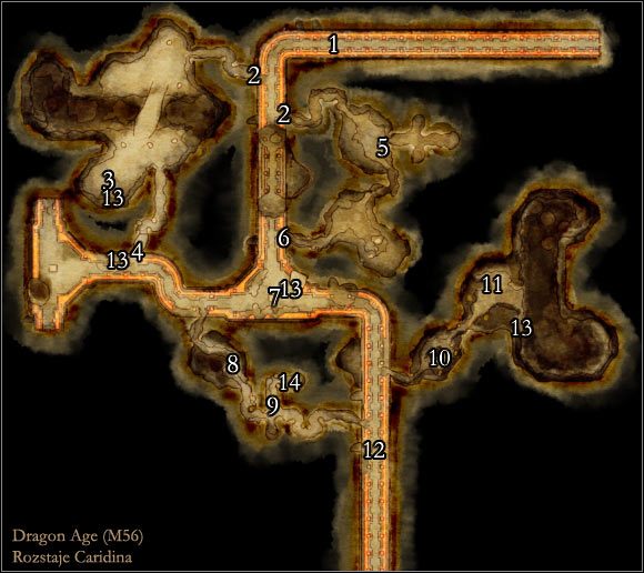 1 - Mapa M56 Rozstaje Caridina | Mapy | Dragon Age Początek - Dragon Age: Początek - poradnik do gry