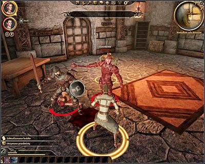 Po wysłuchaniu krótkiej rozmowy znajdziesz się sam w pomieszczeniu z dwoma strażnikami , lecz na szczęście z pomocą przyjdzie Ci Soris - Dragon Age Początek: Uroczysty dzień (2) - Dragon Age: Początek - poradnik do gry