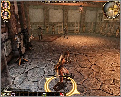 Uważaj na nowego wartownika , na którego wpadniesz przy próbie wyjścia z tego pomieszczenia - Dragon Age Początek: Uroczysty dzień (2) - Dragon Age: Początek - poradnik do gry