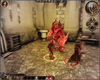 Po dotarciu do drugiego kręgu (M37, 4) znajdziesz się w jednym pomieszczeniu z ogrem , tak więc wskazana jest ostrożność - Dragon Age Początek: Zagubiony w snach (3) - Dragon Age: Początek - poradnik do gry