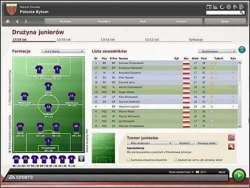 Zasada tej operacji jest prosta - Formowanie drużyny juniorów - Porządkowanie spraw klubowych - FIFA Manager 10 - poradnik do gry