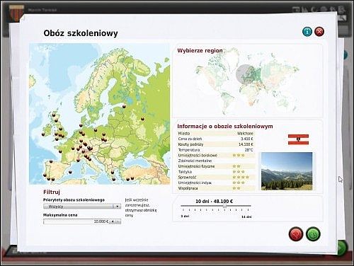 Ekran ten składa się z kilku sekcji - Obóz przygotowawczy - Porządkowanie spraw klubowych - FIFA Manager 10 - poradnik do gry