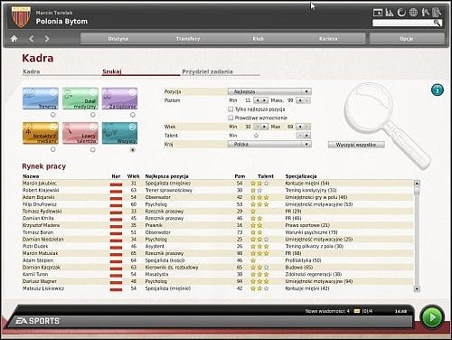 Specjaliści ci będą niezbędni do poprawnego funkcjonowania waszego klubu - Zatrudnienie kadry - Porządkowanie spraw klubowych - FIFA Manager 10 - poradnik do gry
