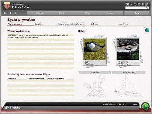 Tradycyjnie, odkrycie szczegółów tej funkcji pozostawiam Wam - Życie prywatne - Sprawy klubowe - FIFA Manager 10 - poradnik do gry