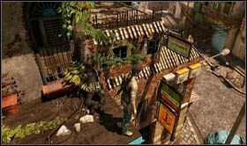 Stojąc tam, podleci w Twoim kierunku wrogi helikopter (nie zagrażający Twojemu zdrowiu), a na przeciwległym budynku pojawi się przeciwnik - Rozdział 5 Walki w mieście (1) | Opis przejścia Uncharted 2 Among Thieves - Uncharted 2: Among Thieves - poradnik do gry