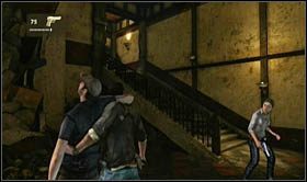 Na samym końcu uliczki pojawi się ciężarówka z nowymi przeciwnikami, postaraj się ich zignorować (chyba że będziesz w sytuacji śmiertelnego zagrożenia) i skieruj się do otwartych drzwi po prawej stronie - Rozdział 11 Nie zatrzymuj się | Opis przejścia Uncharted 2 Among Thieves - Uncharted 2: Among Thieves - poradnik do gry