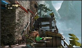 Opuść pomieszczenie (w którym będziesz całkowicie bezpieczny) wyskakując przez okno i podążaj za Tenzinem wzdłuż urwiska - Rozdział 20 Kotek i mysz (1) | Opis przejścia Uncharted 2 Among Thieves - Uncharted 2: Among Thieves - poradnik do gry