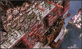 Teraz bez przeszkód doskoczysz do cegieł wystających z wieży, której drzwi chcesz otworzyć - Rozdział 22 Gompa (2) | Opis przejścia Uncharted 2 Among Thieves - Uncharted 2: Among Thieves - poradnik do gry