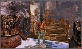 Po załatwieniu wszystkich opryszków [sekret 7] , przejdź do miejsca, z którego nadbiegały posiłki (wcześniej pokonując belkę zawieszona nad przepaścią) - Rozdział 22 Gompa (3) | Opis przejścia Uncharted 2 Among Thieves - Uncharted 2: Among Thieves - poradnik do gry