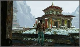 Rozhuśtaj się na niej i wykonaj skok, by przedostać się na kładkę po drugiej stronie pomieszczenia - Rozdział 23 Znowu razem (1) | Opis przejścia Uncharted 2 Among Thieves - Uncharted 2: Among Thieves - poradnik do gry