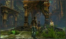 Po wylądowaniu, skieruj się przed siebie w stronę kolejnych ruin, wcześniej przeskakując po zniszczonych platformach, unikając wpadnięcia do wody - Rozdział 25 Raj zdruzgotany (1) | Opis przejścia Uncharted 2 Among Thieves - Uncharted 2: Among Thieves - poradnik do gry