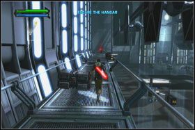 Kiedy dojdziesz do pierwszej śluzy zagradzającej dalszą drogę, użyj Pchnięcia Mocą - Misja 01 - TIE Fighter Factory (cz.1) - Opis przejścia - Star Wars: The Force Unleashed - Ultimate Sith Edition - poradnik do gry