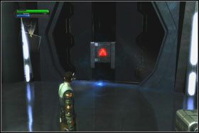 Po wskoczeniu na statecznik rozbitego w hangarze promu możesz przeskoczyć na wyższą rampę - Misja 01 - TIE Fighter Factory (cz.1) - Opis przejścia - Star Wars: The Force Unleashed - Ultimate Sith Edition - poradnik do gry