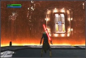 Kota zastawił na Ciebie pułapkę w postaci pomieszczenia z barierą energetyczną - Misja 01 - TIE Fighter Factory (cz.2) - Opis przejścia - Star Wars: The Force Unleashed - Ultimate Sith Edition - poradnik do gry