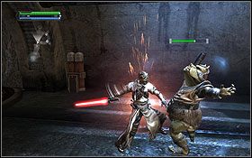 Podejdź do zamkniętej bramny i Mocą unieś ją do góry - Tatooine (cz.1) - Dodatki - Star Wars: The Force Unleashed - Ultimate Sith Edition - poradnik do gry