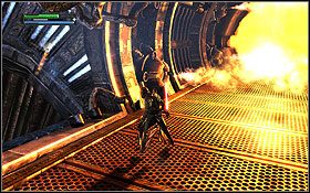 Znajdziesz się obok taśmy, którą złom trafia do wielkiego pieca w celu przetopienia - Tatooine (cz.2) - Dodatki - Star Wars: The Force Unleashed - Ultimate Sith Edition - poradnik do gry