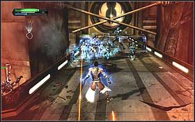 Zabawę rozpoczynasz na lądowisku tuż obok wejścia do Świątyni Jedi - Jedi Temple (cz.1) - Dodatki - Star Wars: The Force Unleashed - Ultimate Sith Edition - poradnik do gry