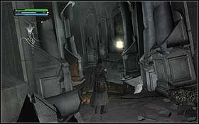 Pod balkonami, pośrodku pomieszczenia znajduje się wyjście i zniszczony korytarz - Jedi Temple (cz.1) - Dodatki - Star Wars: The Force Unleashed - Ultimate Sith Edition - poradnik do gry