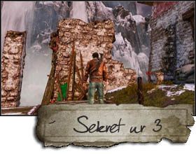 Sekret trzeci znajduje się koło jedynego działa maszynowego, napotkanego na przestrzeni całego rozdziału - Rozdział 22 | Sekrety - Lokalizacja | Uncharted 2 Among Thieves - Uncharted 2: Among Thieves - poradnik do gry
