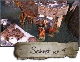 Po wspięciu się po linie zawieszonej na tle żółtej ściany (Elena zrzuci ją dla Ciebie) - Rozdział 22 | Sekrety - Lokalizacja | Uncharted 2 Among Thieves - Uncharted 2: Among Thieves - poradnik do gry