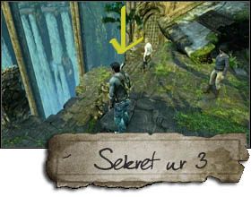 W pewnym momencie dotrzesz do nieco bardziej otwartej przestrzeni, z ruinami w centralnej części - Rozdział 25 | Sekrety - Lokalizacja | Uncharted 2 Among Thieves - Uncharted 2: Among Thieves - poradnik do gry