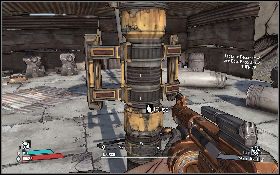 Po wybraniu tej misji z tablicy zadań [1] , skieruj się na południe [2] , gdzie znajdziesz stację pojazdów - Catch-A-Ride | Arid Badlands | Solucja Borderlands - Borderlands - poradnik do gry