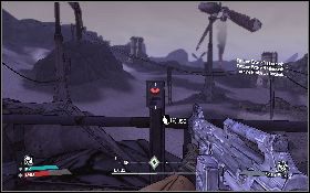 Po rozmowie z Sandersem [1] udaj się na południe, w stronę podstacji - Braking Wind | Arid Badlands | Solucja Borderlands - Borderlands - poradnik do gry